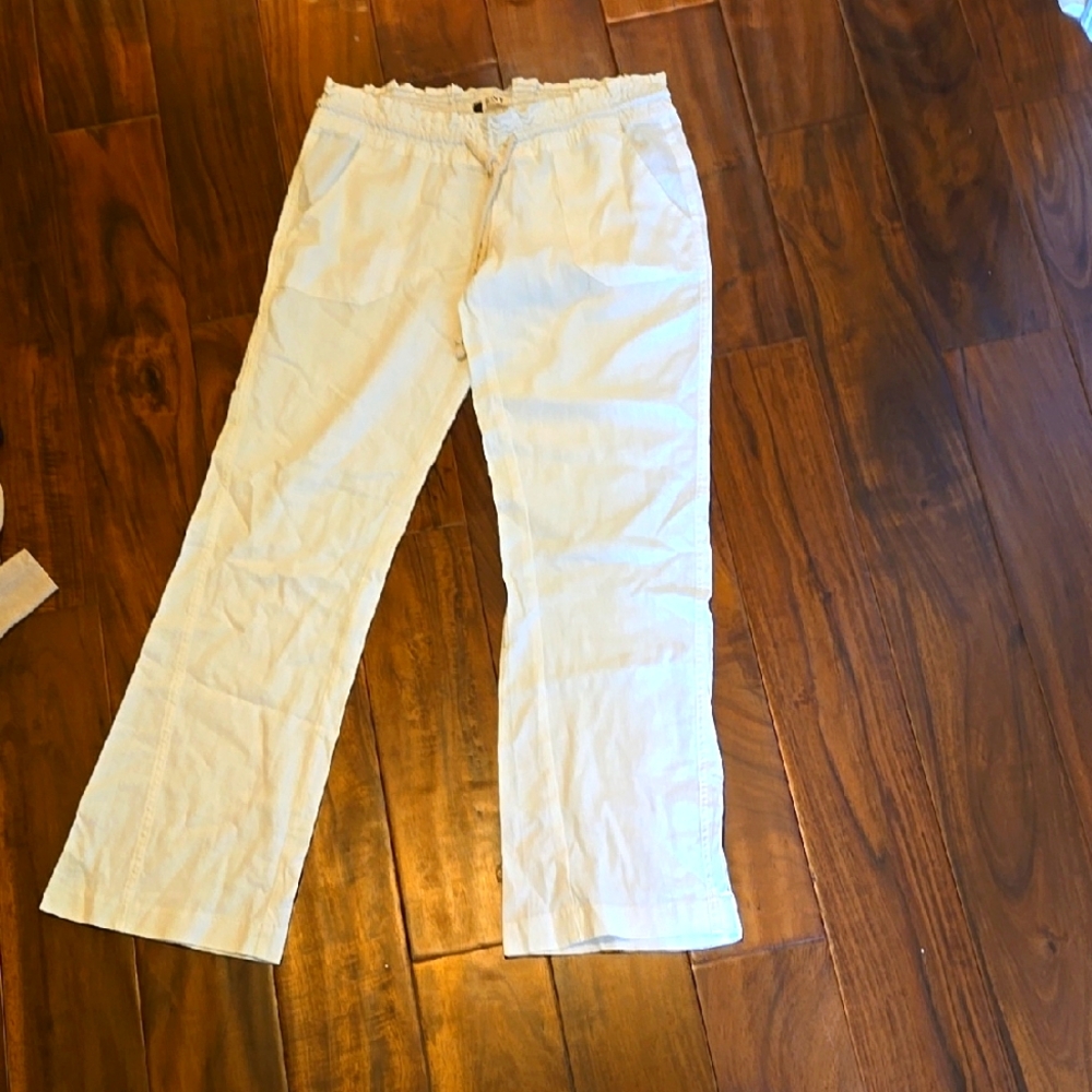Roxy Linen White Pants